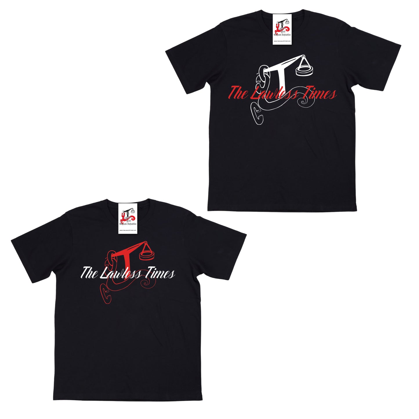 The Lawless Times | Script Logo Design T-Shirt - Black