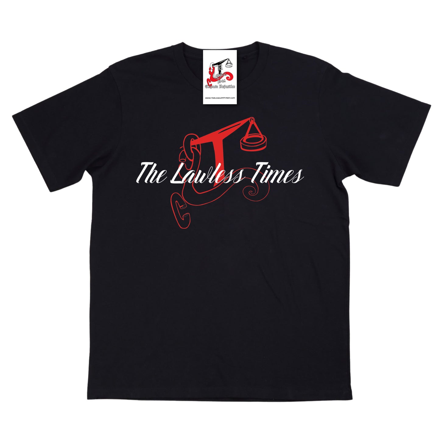 The Lawless Times | Script Logo Design T-Shirt - Black