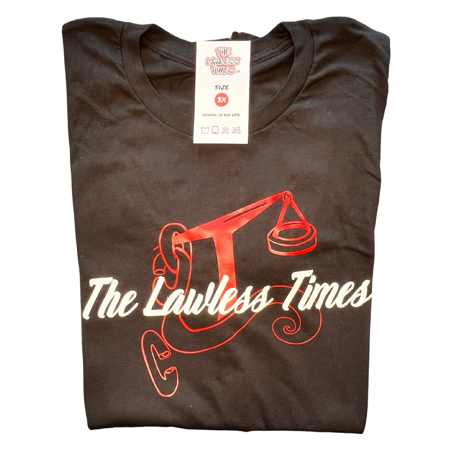 The Lawless Times | Script Logo Design T-Shirt - Black