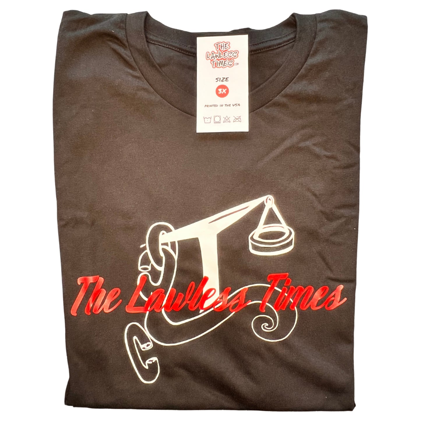 The Lawless Times | Script Logo Design T-Shirt - Black