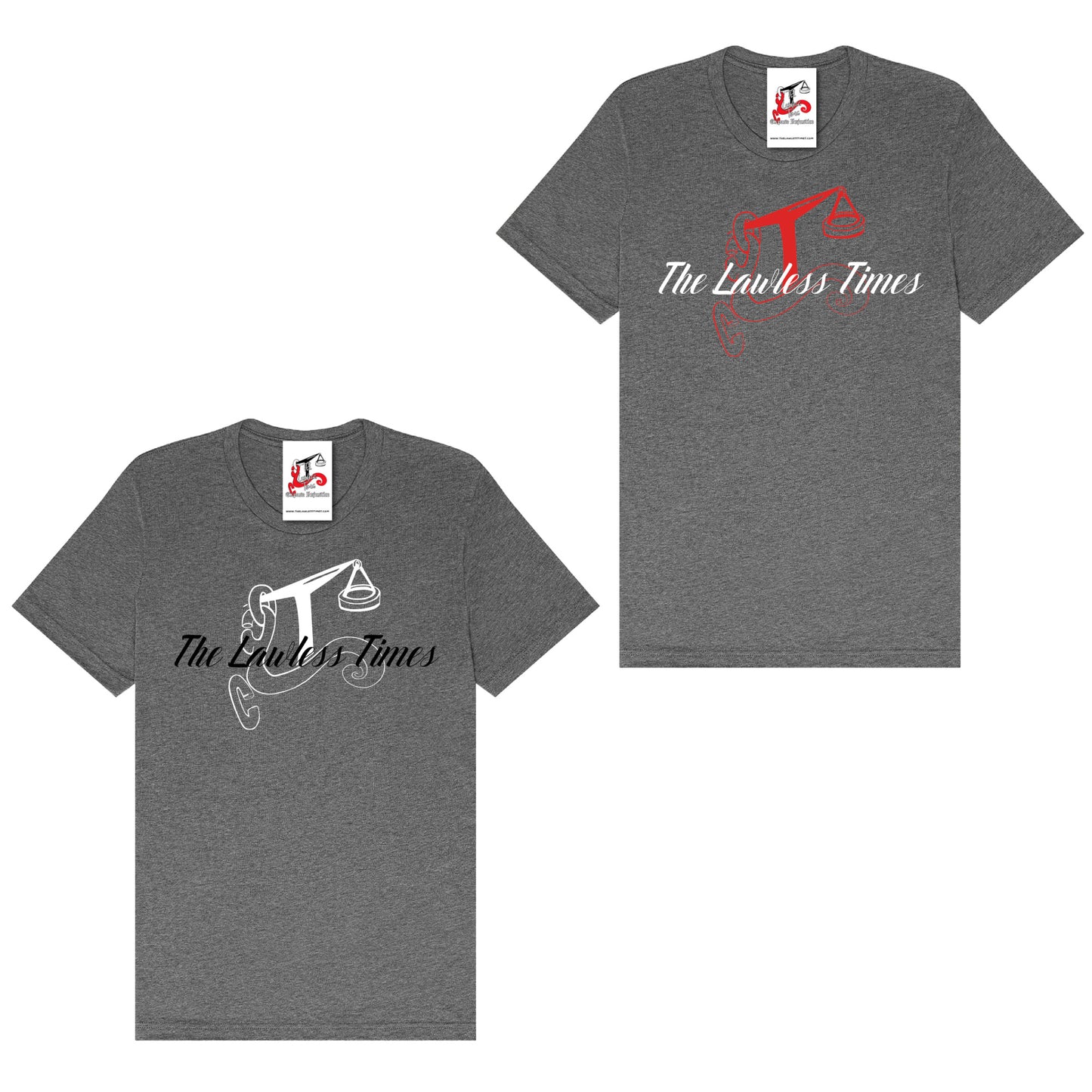 The Lawless Times | Script Logo Design T-Shirt - Dark Gray