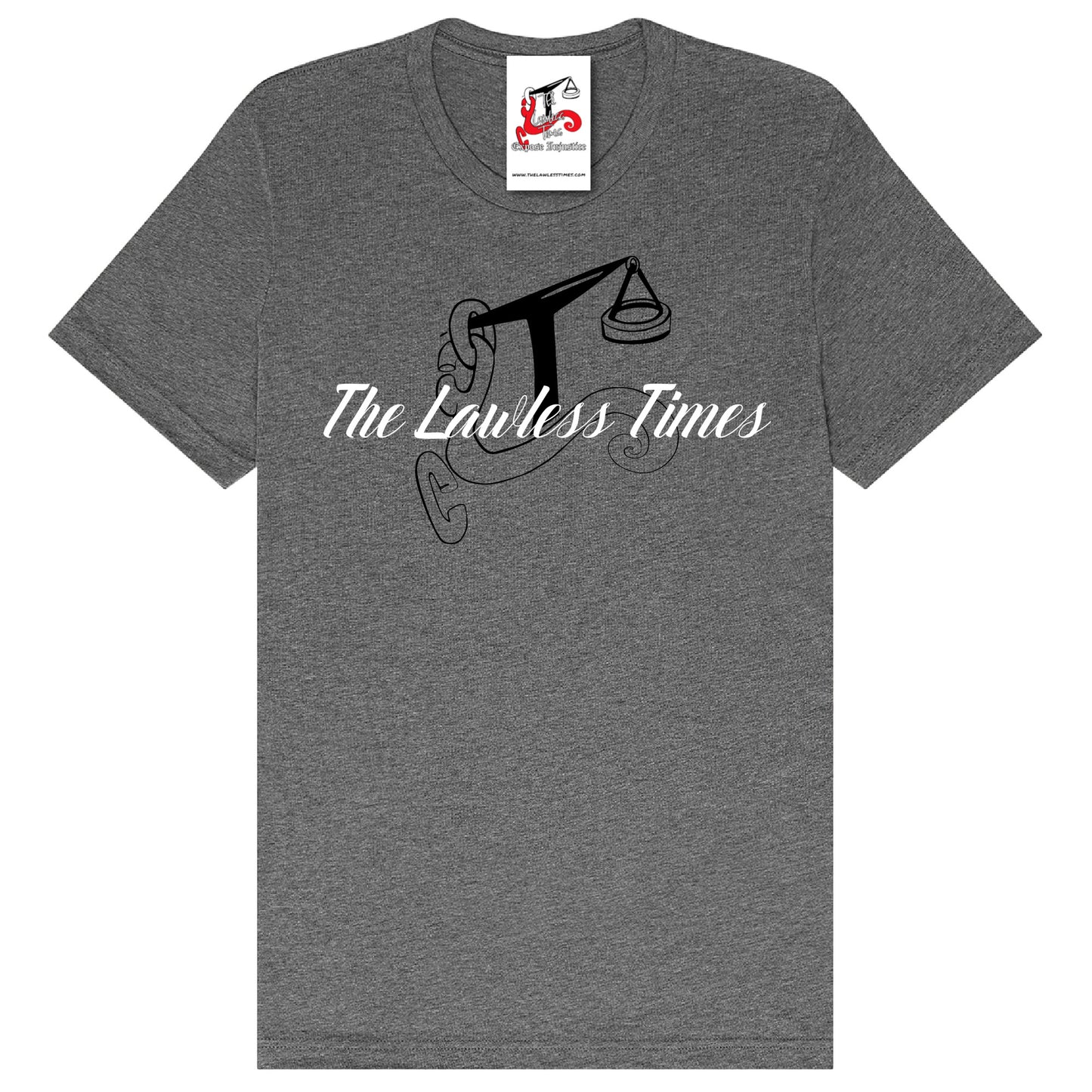 The Lawless Times | Script Logo Design T-Shirt - Dark Gray