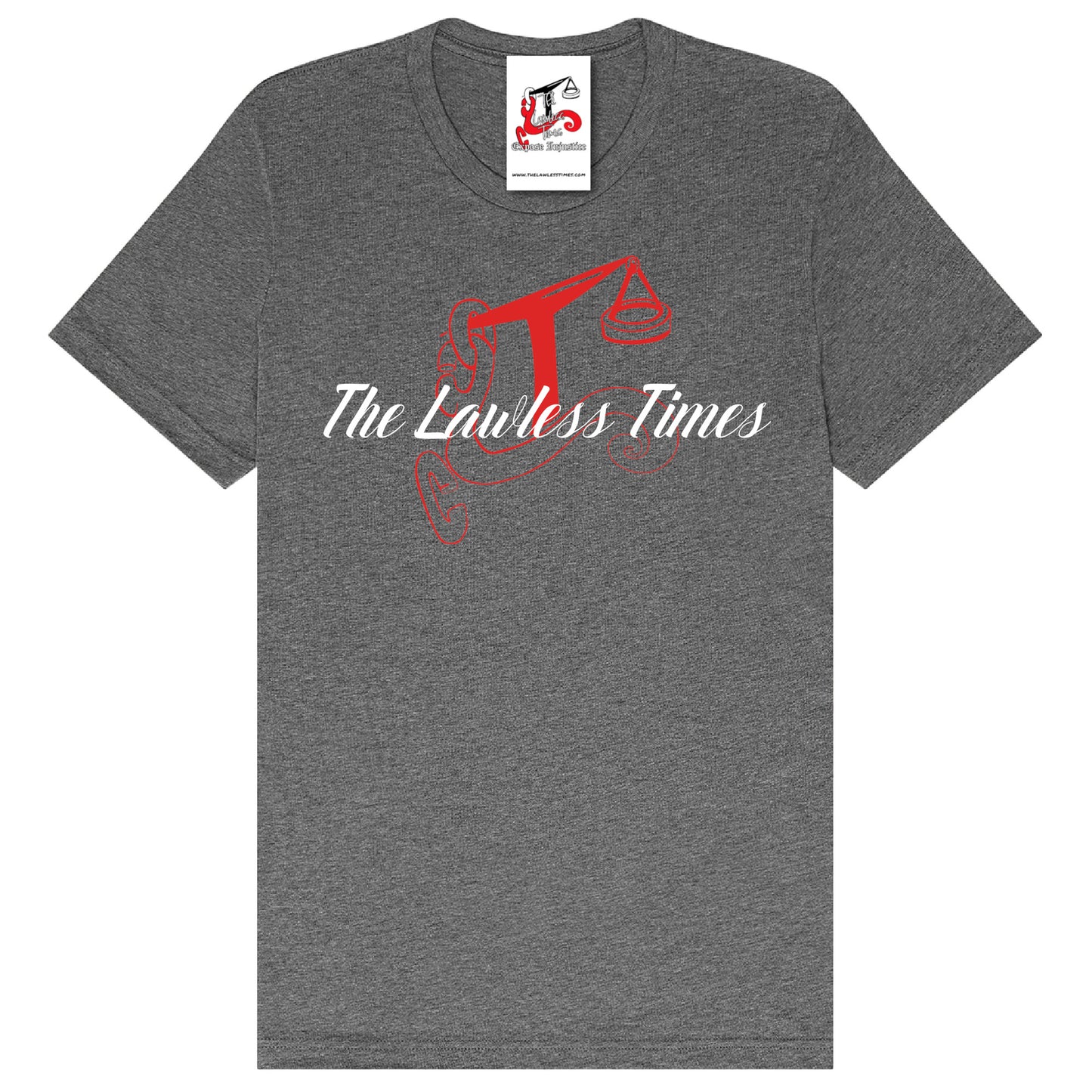 The Lawless Times | Script Logo Design T-Shirt - Dark Gray