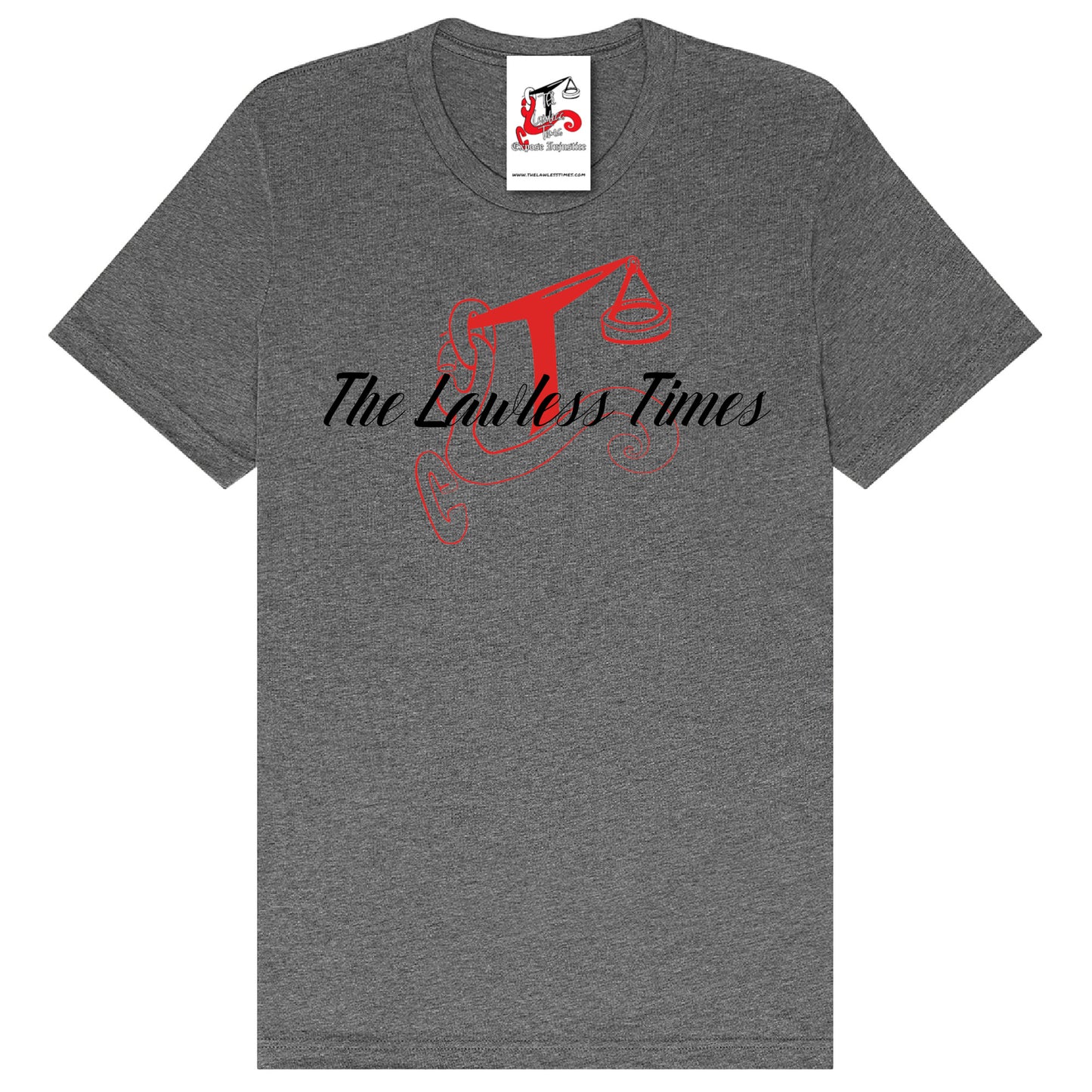 The Lawless Times | Script Logo Design T-Shirt - Dark Gray