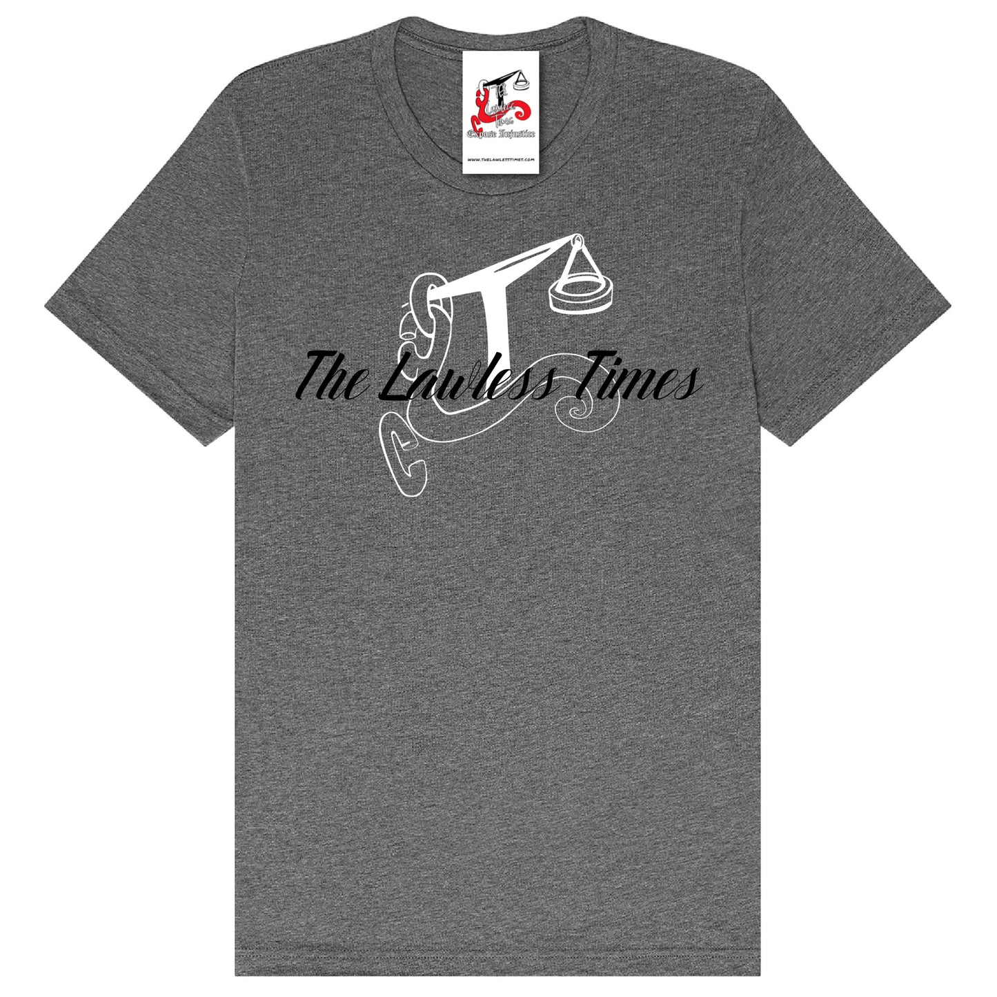 The Lawless Times | Script Logo Design T-Shirt - Dark Gray