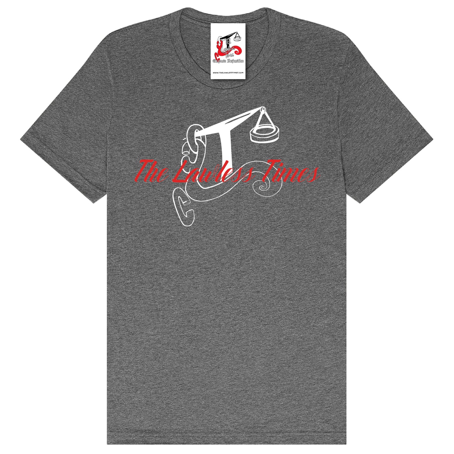 The Lawless Times | Script Logo Design T-Shirt - Dark Gray