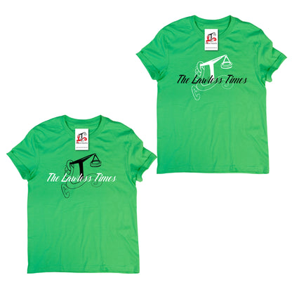 The Lawless Times | Script Logo Design T-Shirt - Kelly Green