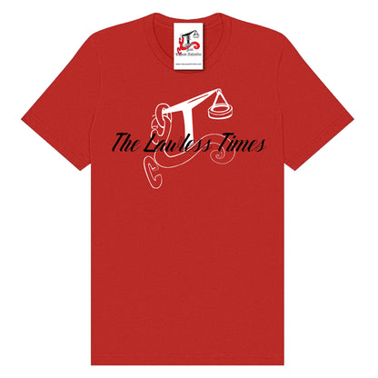 The Lawless Times | Script Logo Design T-Shirt - Red