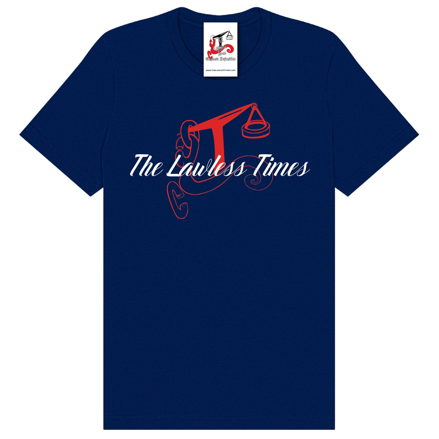 The Lawless Times | Script Logo Design T-Shirt - Navy