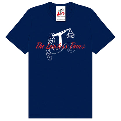 The Lawless Times | Script Logo Design T-Shirt - Navy