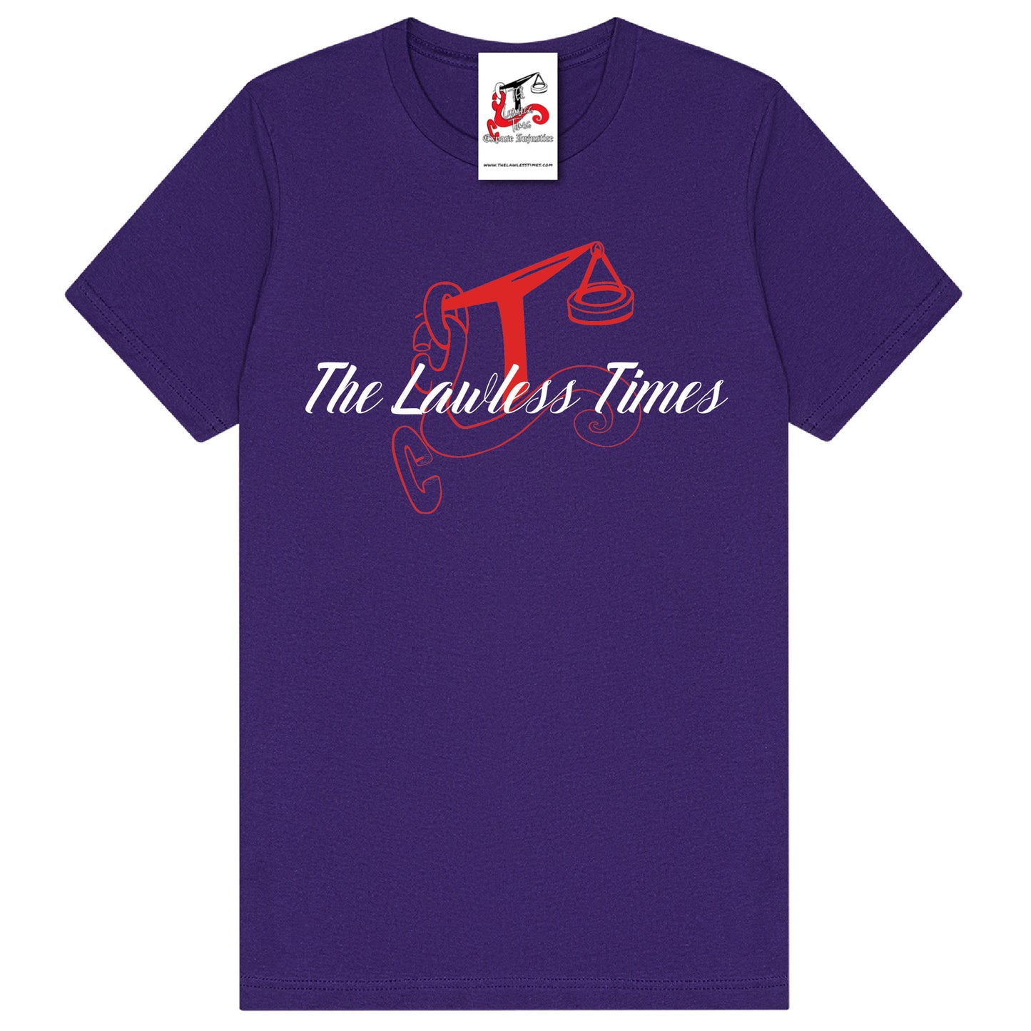 The Lawless Times | Script Logo Design T-Shirt - Purple