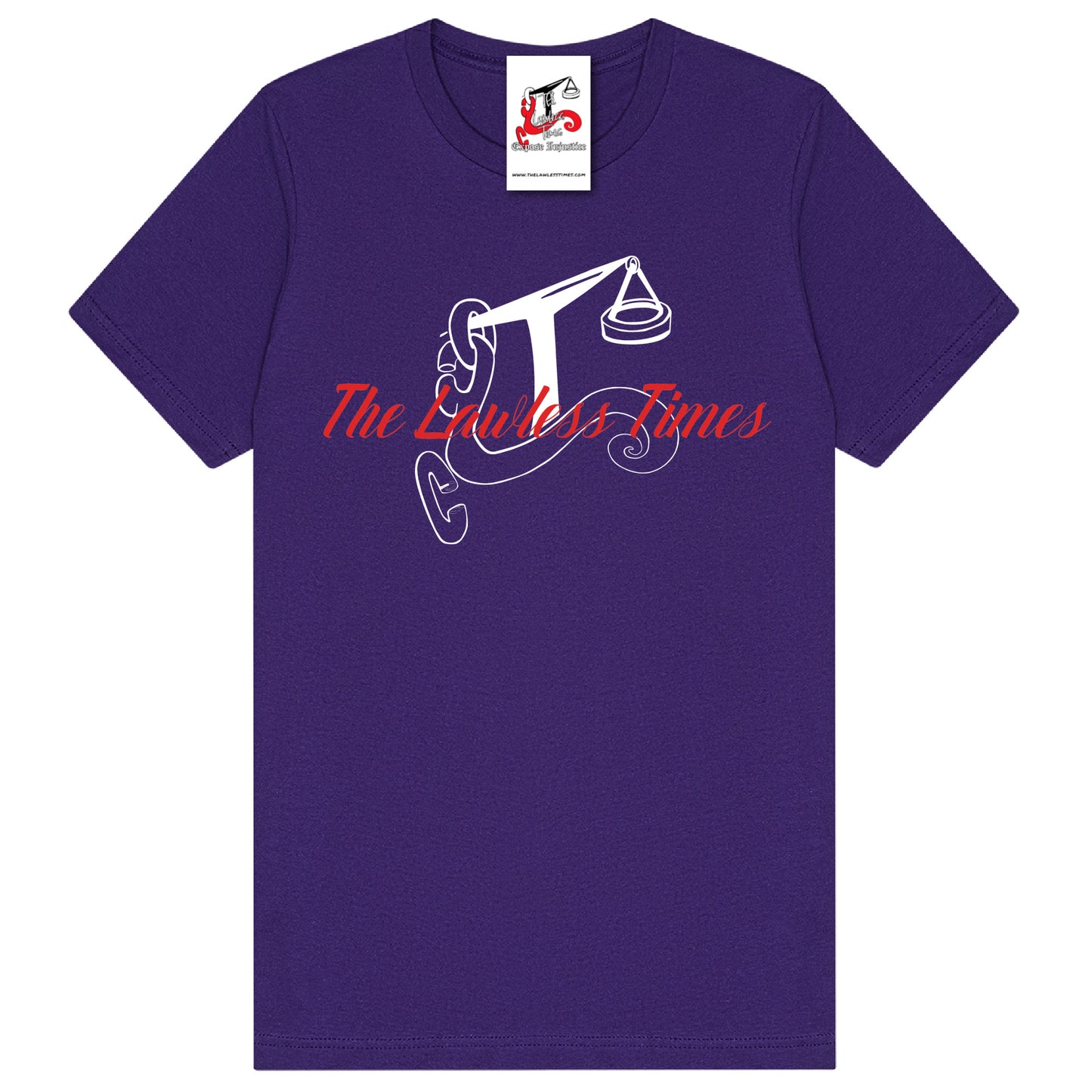 The Lawless Times | Script Logo Design T-Shirt - Purple