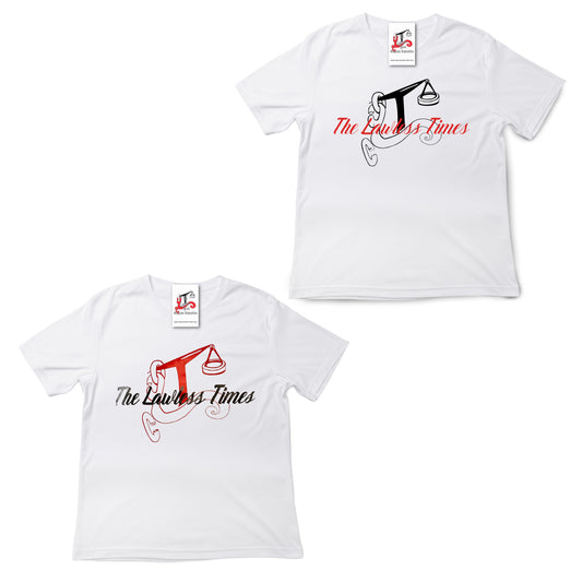 The Lawless Times | Script Logo Design T-Shirt - White