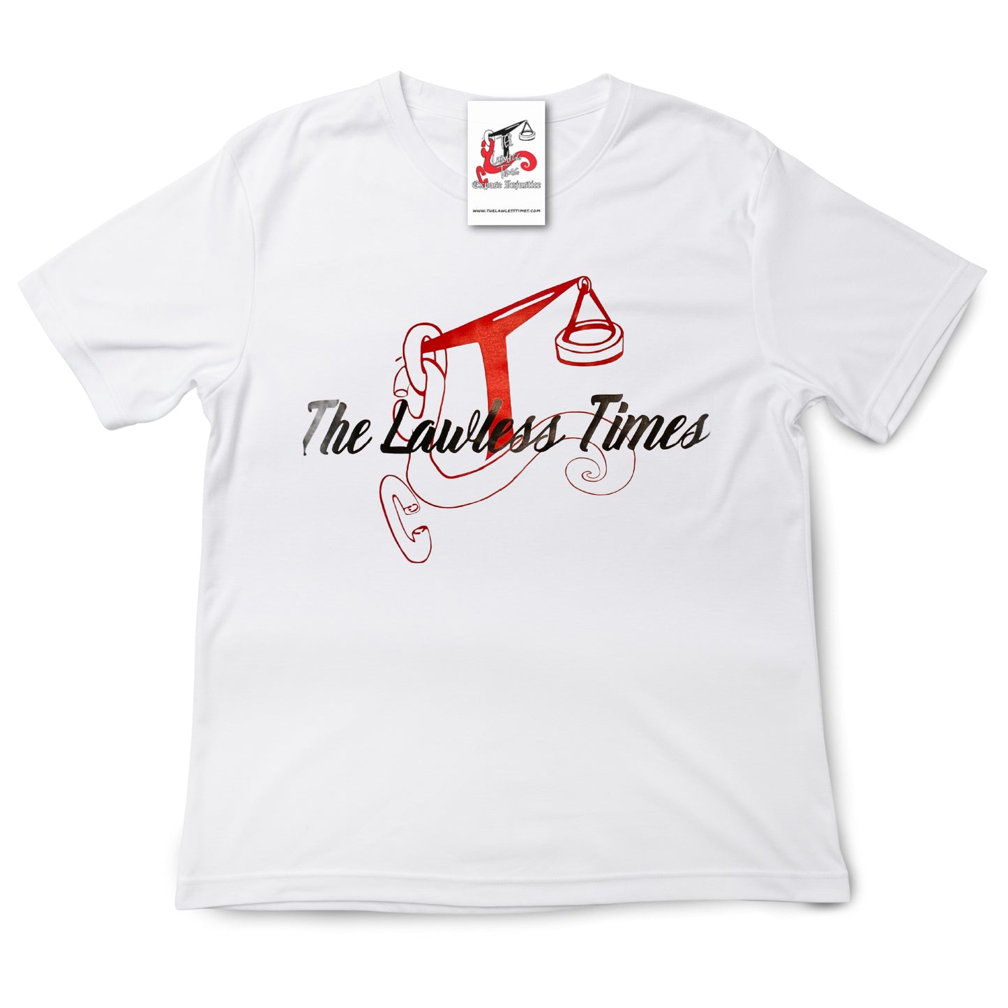 The Lawless Times | Script Logo Design T-Shirt - White