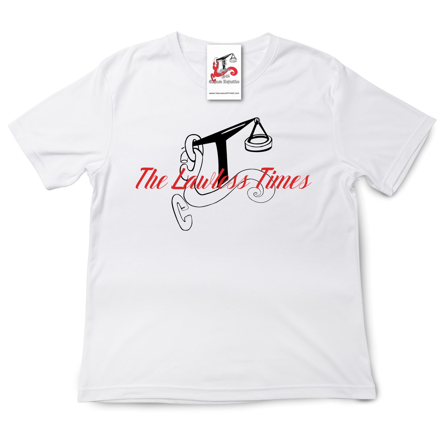 The Lawless Times | Script Logo Design T-Shirt - White