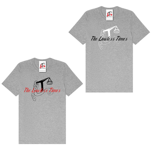 The Lawless Times | Script Logo Design T-Shirt - Light Gray