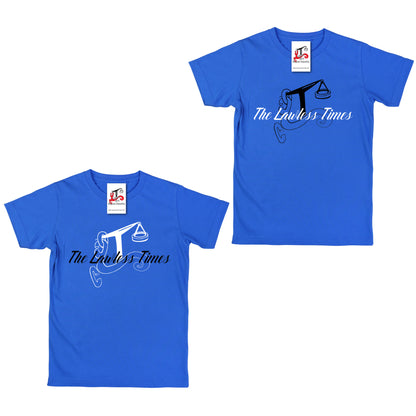 The Lawless Times | Script Logo Design T-Shirt - Royal Blue