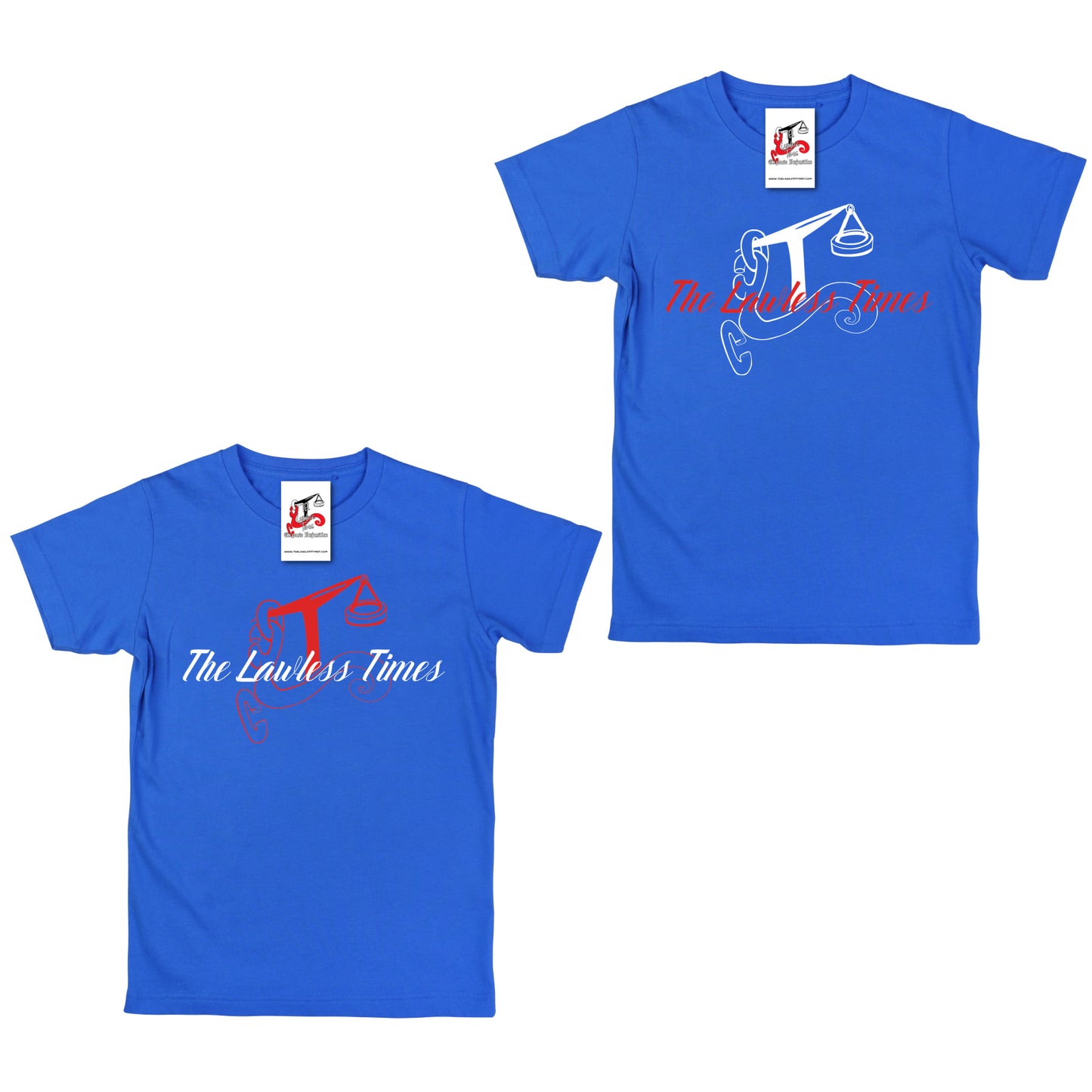 The Lawless Times | Script Logo Design T-Shirt - Royal Blue