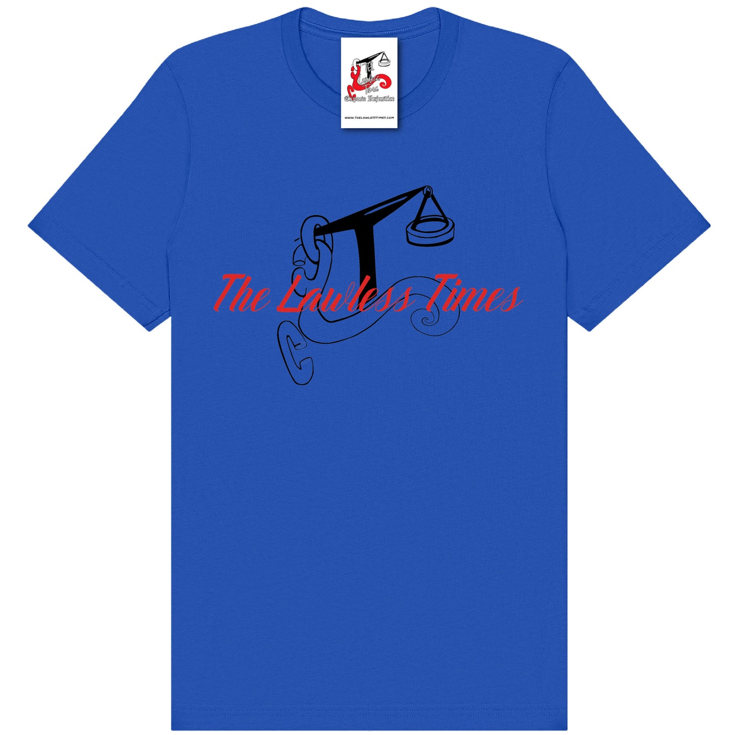 The Lawless Times | Script Logo Design T-Shirt - Royal Blue