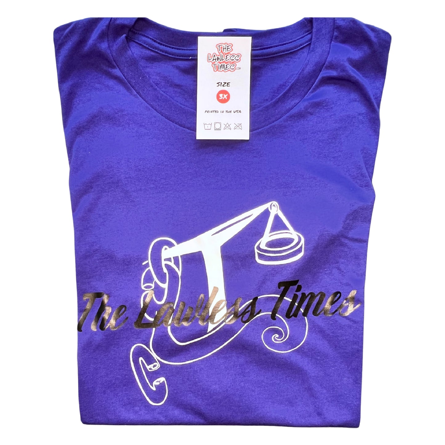 The Lawless Times | Script Logo Design T-Shirt - Royal Blue