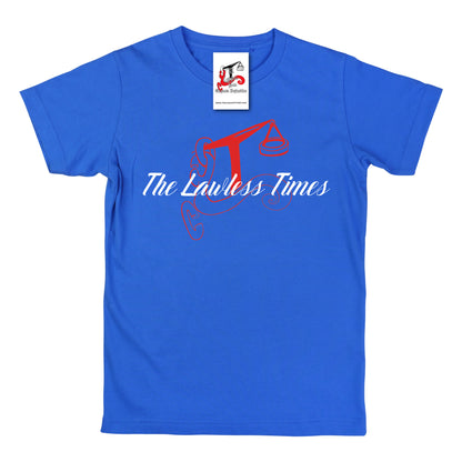 The Lawless Times | Script Logo Design T-Shirt - Royal Blue