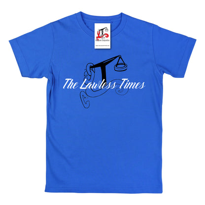 The Lawless Times | Script Logo Design T-Shirt - Royal Blue