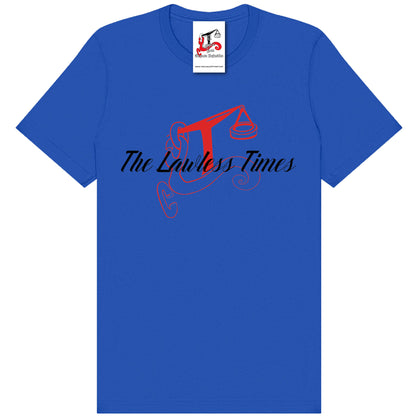 The Lawless Times | Script Logo Design T-Shirt - Royal Blue